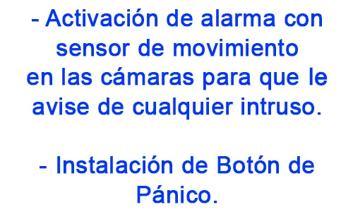 Activación de alarma con sensor de movimiento en las cámaras